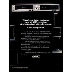 1984 Sony Betamax The One and Only Vintage Print Ad VCR Wars Wall Art Decor